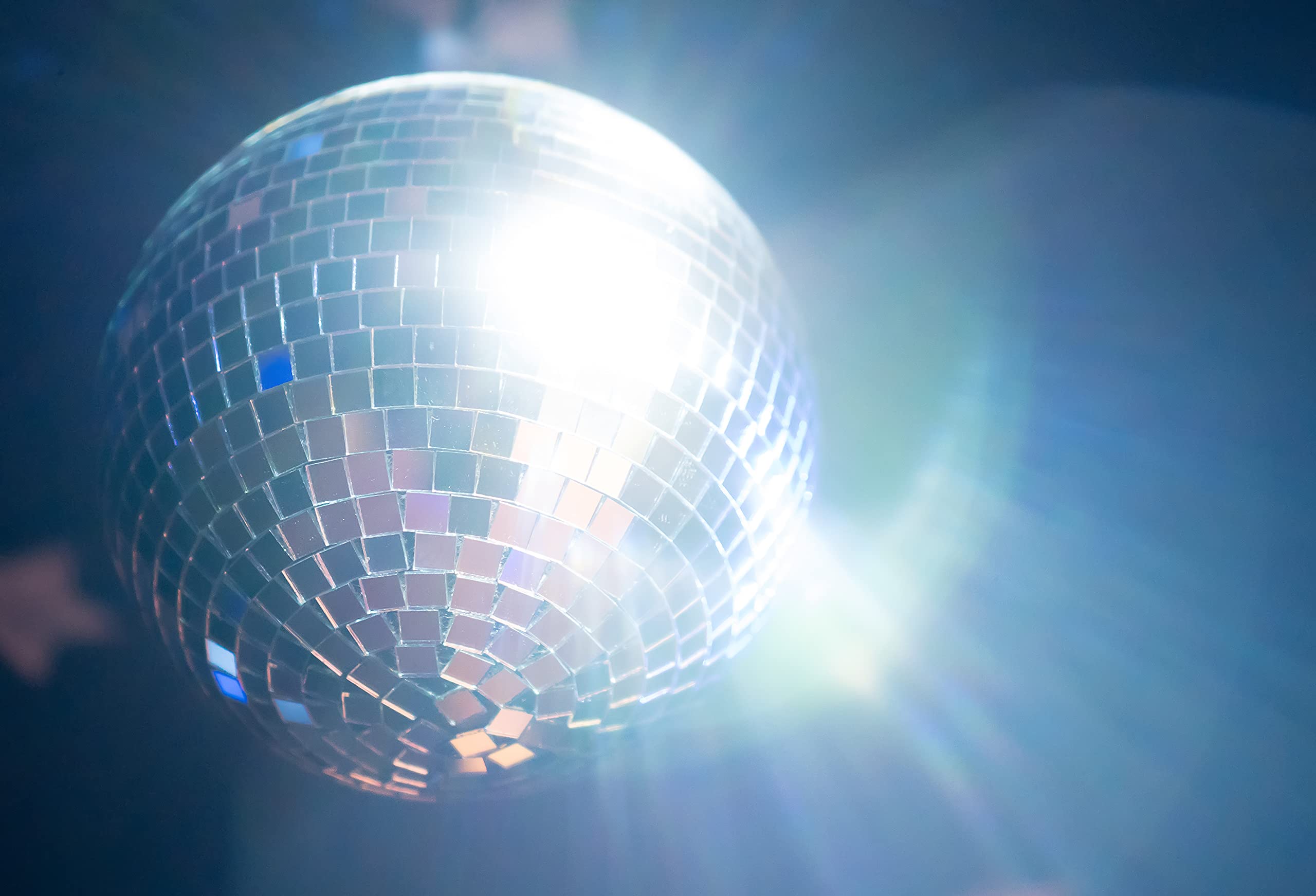 The Dreidel Company Mirror Ball 8'' Inch With Attached String For Hanging Ring, Reflects Light, Party Favor (Single)